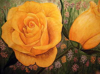 Rose, abstract, yellow HD wallpaper