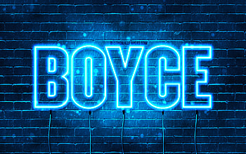 Happy Birtay Boyce, , blue neon lights, Boyce name, creative, Boyce Happy Birtay, Boyce Birtay, popular french male names, with Boyce name, Boyce HD wallpaper