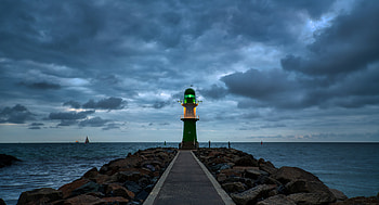 Mole Head Lighthouse Warnemnde Germany, warnemnde, lighthouse, Germany, mole head HD wallpaper