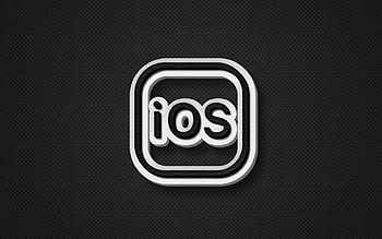 iOS Logo, Apple logo, Leather texture, Creative design HD wallpaper