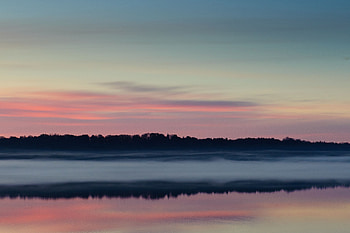 Landscape, Nature, Water, Rivers, Twilight, Fog, Dusk HD wallpaper
