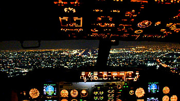 cockpit at night - HD wallpaper