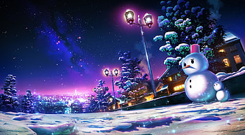 Winter, Art, Lights, Lanterns HD wallpaper