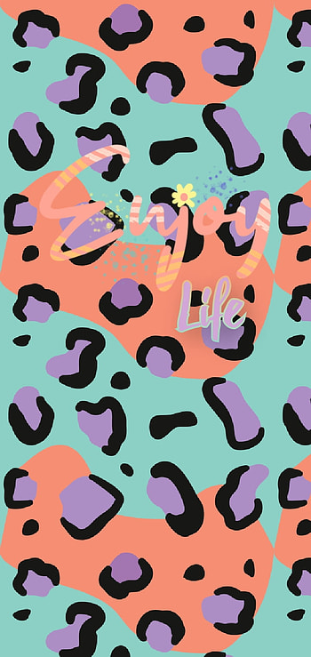 Enjoy life, orange, leopard, green, spots, twal, saying HD phone wallpaper