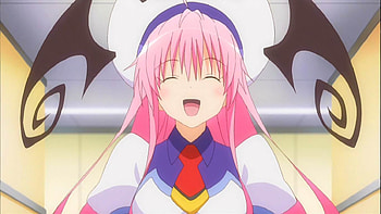 Lala-Chan, deviliuke, rara, peke, black wings, love, motto love ru, lala, pink hair HD wallpaper