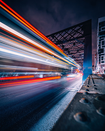 Cities, Road, Movement, Traffic, Design, Construction, Backlight, Illumination, Long-Term Exposure HD phone wallpaper