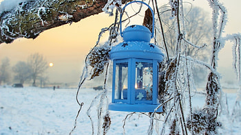 winter, , lantern, snow HD wallpaper