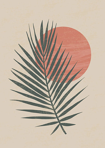 Botanical contemporary wall art poster. Tropical Foliage line art drawing with abstract shape. Boho Abstract Plant Art design for print, cover, . Mid century Minimal and natural wall art. Vector illustration 2276196 HD phone wallpaper