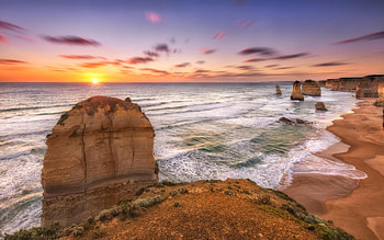 Coast, Sunset, Twelve Apostles, Australia HD wallpaper
