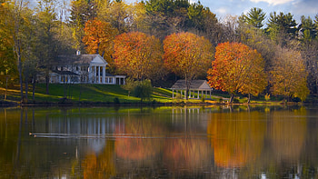 Landscape, Houses, Autumn HD wallpaper