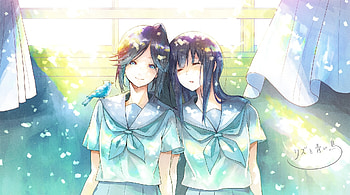Cute, anime girls, Mizore Yoroizuka, Nozomi Kasaki, Hibike! Euphonium HD wallpaper