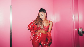 Leather dress, Ariana Grande HD wallpaper