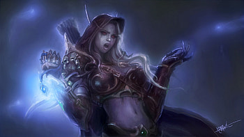 world of warcraft wow lady sylvanas windrunner elf armour magic boom tears HD wallpaper