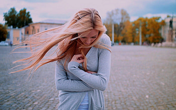 Unhappy, sad, girl, beautiful, blonde HD wallpaper
