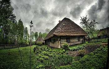 House, Nature, Clouds, Garden, Vegetable Garden HD wallpaper