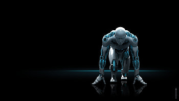 Preview nod32, robot, black, white HD wallpaper