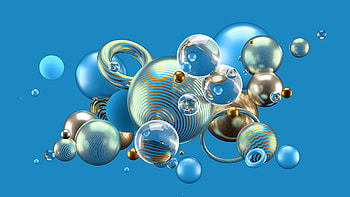 Blue Grey Glassy Balls Bubbles Circles Shapes Abstraction Abstract HD wallpaper