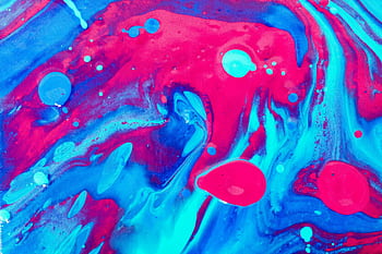 Bright, colorful acrylic and watercolor background blending blue and pink hues in an abstract design. HD wallpaper