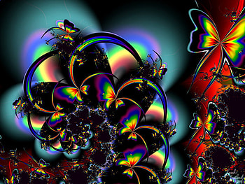 rainbow of butterflies fantasy . jpg, colorful, flutter, butterflys, rainbow HD wallpaper