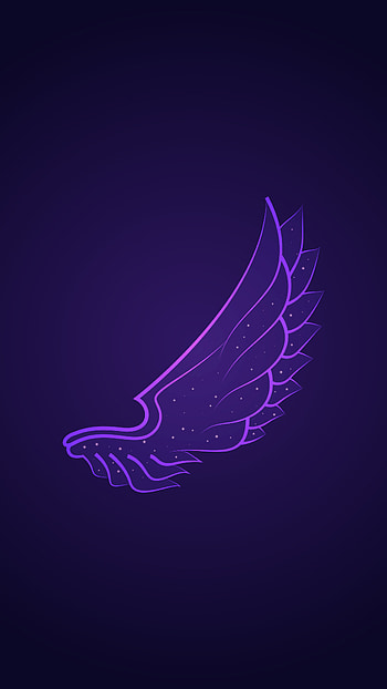 Half wing, wings, artistic, purple HD phone wallpaper