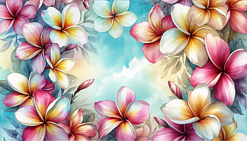 Vibrant Plumeria Bloom, plumeria, flower, tropical, floral pattern, vibrant colors HD wallpaper