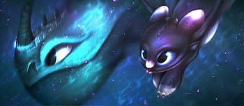Racing The Sea, how-to-train-your-dragon, night-fury, dragon, artist, artwork, digital-art, deviantart HD wallpaper