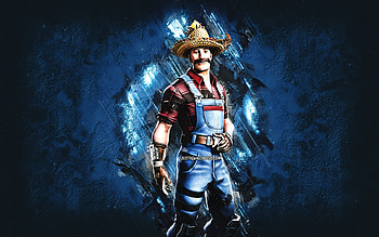 Fortnite Hayseed Skin, Fortnite, main characters, blue stone background, Hayseed, Fortnite skins, Hayseed Skin, Hayseed Fortnite, Fortnite characters HD wallpaper