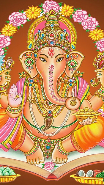 Shri Ganesh, Flowers Decoration HD phone wallpaper