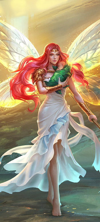 pink hair, long hair, fantasy, fairy HD phone wallpaper