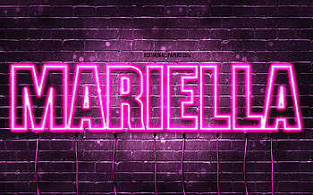 Mariella, , with names, female names, Mariella name, purple neon lights, Mariella Birtay, Happy Birtay Mariella, popular italian female names, with Mariella name HD wallpaper