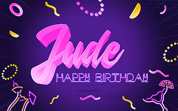 Happy Birtay Jude, , Purple Party Background, Jude, creative art, Happy Jude birtay, Jude name, Jude Birtay, Birtay Party Background HD wallpaper