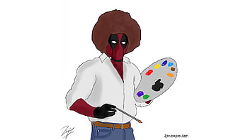 Deadpool Painting In Deadpool 2, deadpool-2, deadpool, movies, 2018-movies, artist, deviantart, digital-art HD wallpaper