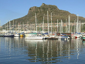 Harbour, reflection, boats, water, mountain HD wallpaper