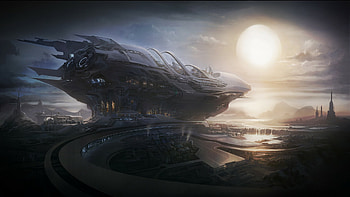 Spaceship, Sci Fi, Concept Art HD wallpaper