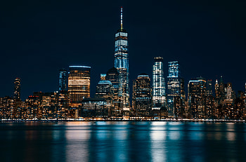 Cities, Usa, Night City, Skyscrapers, United States, Panorama, Jersey City HD wallpaper