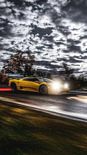 Lamborghini diablo, automóvil, italia, amarillo, lambo HD phone wallpaper