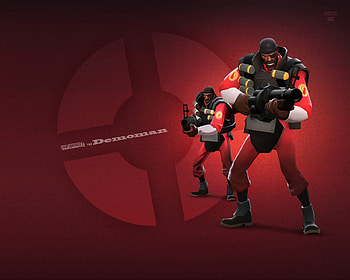 team fortress, team, demoman, red, frag, fortress, generade HD wallpaper