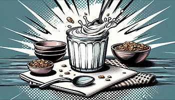 Dynamic Yogurt Splash, yogurt, granola, breakfast, pop art, splash HD wallpaper