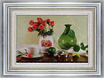 tea,roses & limete, still life, flowers, roses, limete HD wallpaper