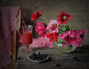 poppies, still life, vase, beautiful, flowers HD wallpaper