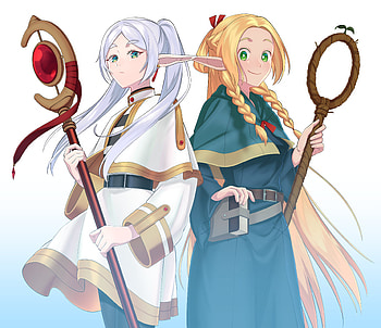 Frieren & Marcille Donato, Anime, crossover, Frieren (Frieren: Beyond Journey's End), Marcille Donato HD wallpaper