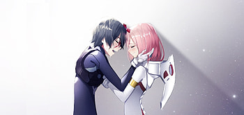 Zero two and hiro, anime, couple HD wallpaper