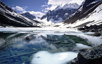 mountain lake, reflection, lake, snow, mountain HD wallpaper