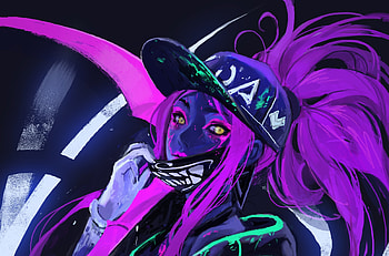 Neon art, Akali, League of Legends, video game HD wallpaper
