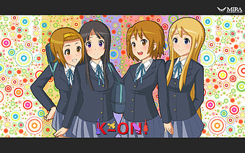 K-On!, colorful, schoolgirl, ritsu, yui, cute, beautiful, mio, cg, pretty, group, cool, tsumugi HD wallpaper