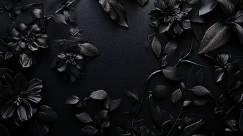 Elegant Black Floral Ultra, black, floral, botanical HD wallpaper