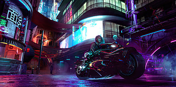 Cyberpunk City Girl With Bike , artist, artwork, cyberpunk, artstation HD wallpaper