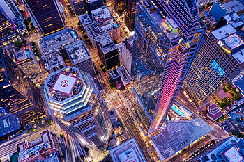 Cities, City, Lights, View From Above, Road HD wallpaper