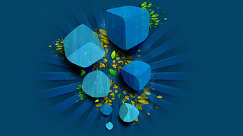 Leaves, Vector, Cube HD wallpaper