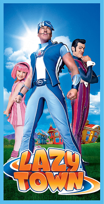LazyTown TV Series, Colorful beach towel, Blue and orange HD phone wallpaper